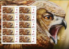 Postzegel Roofvogels Oehoe